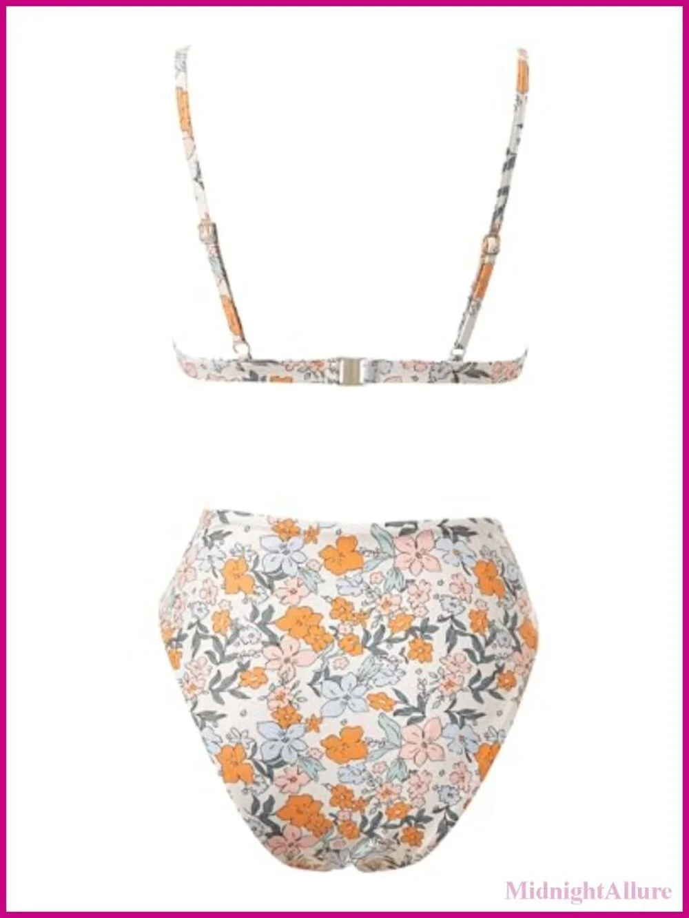 Women's Triangle High Cut Bikini Set, High Waisted 2 Piece Swimsuit